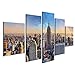 Produktbild islandburner Bild Bilder auf Leinwand New York City-Skyline mit städtischen Wolkenkratzern und Regenbogen. Wandbild, Poster, Leinwandbild IJR-MFP