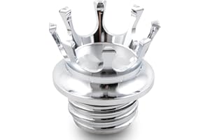 APEBAZY Bouchon de réservoir de carburant de moto CNC Crown Bouchons d'huile pour Sportster XL1200 883 48 Softail Dyna FXD FLST Road King 1996-2021 Argenté