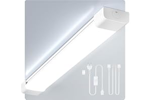 ‎AMDELNE Amdelne LED Feuchtraumleuchte 60cm 18W, Kalteweiß 6000K Deckenleuchte Flach, 2000LM LED Leuchtstoffröhre, Wasserfest IP65 Feuchtraumlampe Werkstattlampe Kellerleuchte für Büro Lager Garage Keller