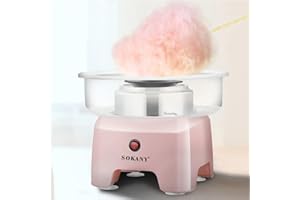 SOKANY SK-520 Máquina de algodón de azúcar para el hogar, gran diámetro 29,8 cm, máquina de algodón de caramelo de 500 W, para cumpleaños infantiles, diferentes fiestas, fácil de usar y fácil de