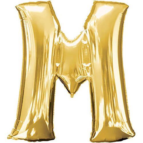 Folienballon – BUCHSTABE M GOLD – XXL 70cm, Luftballon mit Buchstaben + PORTOFREI mgl + Geschenkkarten Set + Helium & Ballongas geeignet. High Quality Premium Ballons vom Luftballonprofi & deutschen Heliumballon Experten. Luftballon Geschenk und lustige Ballon Deko - 2