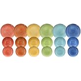 Tognana Kaleido 6-Person 18-Piece Porcelain Dinner Service, Multi-Colour