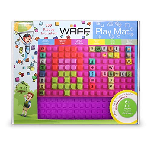 WAFF Play Mat with 300 Assorted Cubes, 12X14.5 inches, Purple