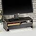 Produktbild dreamaccess Holz TV Laptop PC Monitor Stand, extra Schublade, Handy Tasche, Bücherregal, Pen Box, täglich Stuff Organizer mehrfarbig Pure Black Medium