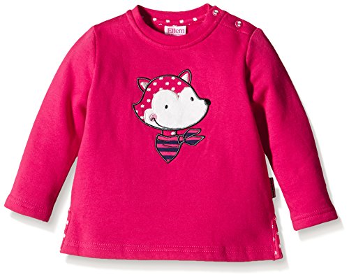 Eltern by Salt & Pepper Baby Girls E Sweat Fresh Fox uni Plain Crew Neck Long Sleeve Sweatshirt, Pink (rasberry 872), 6-12 months (Manufacturer size: 80)