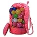 Produktbild Storage Bag FORH Baby Strand Tragbare Kinder Spielzeug Organizer Bathroom Aufbewahrungstasche Outdoor Travel Beach Shell Sandsack Carry Case Mesh Drawstring Rucksack Bag (Rose rot)