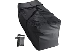 Tiardey Sac de Rangement pour Coussins de Meubles de Jardin Noir Sacs de Rangement imperméables extérieurs pour Coussins de Jardin avec poignées Robustes 173 * 76 * 51cm (445g)