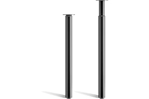 Toemics 2 Pcs Breakfast Bar Legs 710-1100mm Height Adjustable Table Leg Metal Kitchen Worktop Leg Furniture DIY Dining Table Legs with 60mm Diameter Black