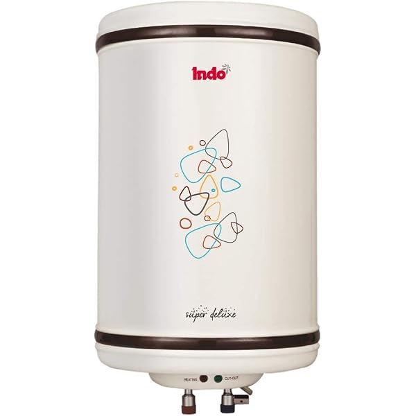 Buy Indo Super Delux Storage Water Heater with Vertical Metal Body (06  Litre, Ivory) Online at Low Prices in India - Amazon.in