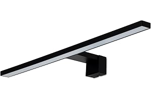 ‎KWAZAR LUMINAIRE Kwazar Luminaire LED Spiegelleuchte 3in1 Badezimmer 10W 800LM 50cm Neutralweiß 4000K IP44 230V Wandleuchte Spiegellampe, Badezimmerschrank Spiegelleuchten Elena Schwarz