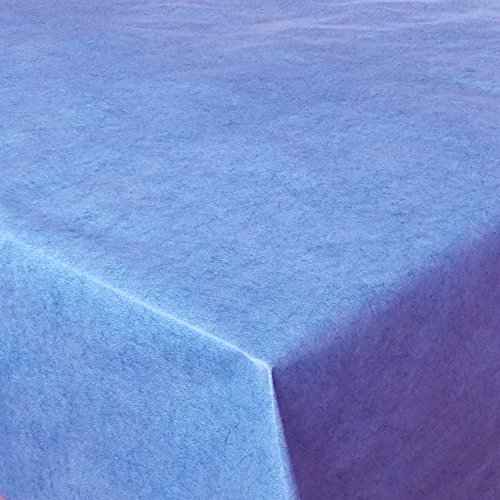 Wachstuch UNI Blau marmoriert · Eckig 130x180 cm · Länge & Farbe wählbar LFGB · abwaschbare Tischdecke Gartentischdecke Einfarbig
