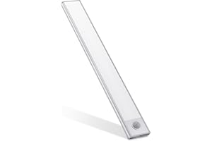 LUXJET 50 LED Armadio Sensore Movimento Luce, Luce Armadio Led Magnetica Ricaricabile con USB (1Confezione-30CM, Bianco Freddo)