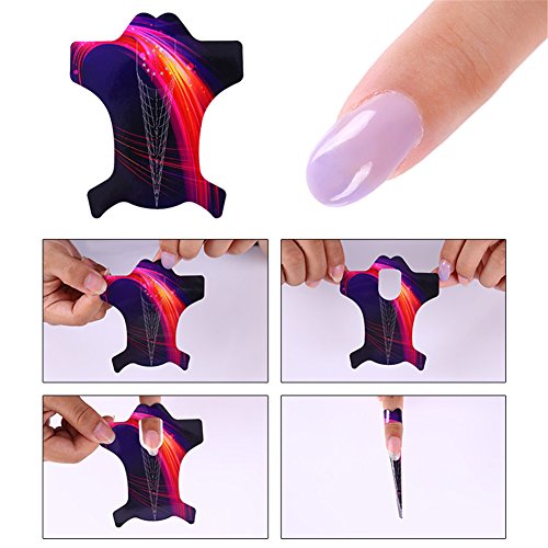 Born Pretty 100pcs Nail Form for Acrylic/UV Gel Nail Tips Extension Manicure Nail Art Tool (Sharp)