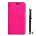 Produktbild Locaa(TM) For OnePlus 2 One Plus 2 PU Holster case + Griffel + Anti Dust plug Deluxe Luxus niedlich Schöne bunt Card Holder Wallet Protection Hülle - [Leder Serie] rosa