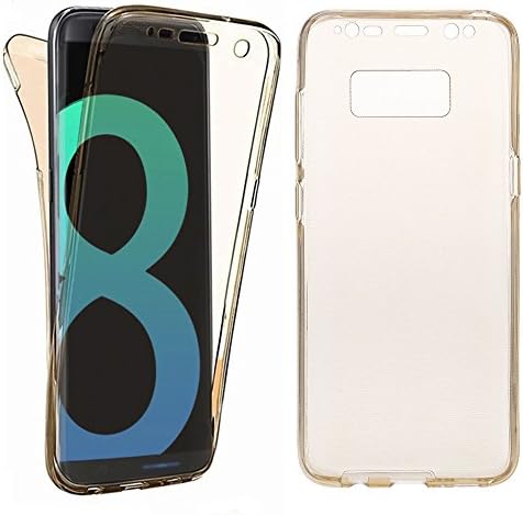Galaxy S8 Case, Happy360 Shockproof TPU 360 Degree Protective Clear Crystal Rubber Soft Case Cover for Samsung Galaxy S8, Gold