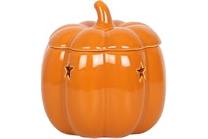 SOMETHING DIFFERENT WHOLESALE Autumn Vibes - Quemador de cera de cerámica de calabaza, espeluznante Halloween y ambiente acogedor de otoño, ideal para derretir cera de otoño y aceite de calabaza, calabazas de cerámica elegantes