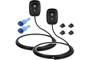 Gebildet 2pcs 12V-230V/10A SPST Interruttore a Pulsante Tipo Pasta a Forma di Goccia d'acqua, Interruttore Spento/acceso per Luci Fendinebbia, Luci al Neon, Barra Luminosa a LED (con Cavo da 1m)