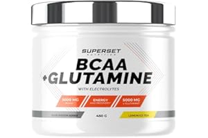 Superset Nutrition | Bcaa + Glutamine (420g) | BCAA | Formule 4 en 1 : BCAAs, glutamine, électrolytes, vit C