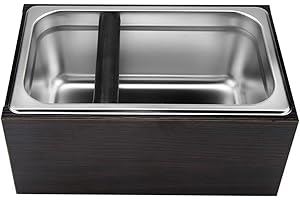 JANZOOM Jacksking Boîte de Frappe de café, Poubelle de Seau de déchets de Machine à café d'espresso de récipients de pâte de café d'acier Inoxydable avec la poignée