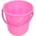 Kuber Industries Bucket|Plastic Bucket for Bathroom|Bucket for Bathing|Unbreakable Bucket with Handle|16 Liter (Pink)