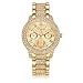 Produktbild Hunpta Mode Damen Frauen Unisex Edelstahl Strass Quarz-Armbanduhr (Gold)