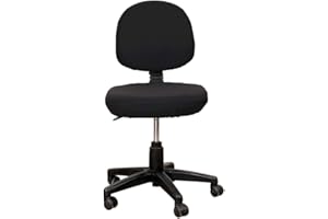 DUOKON Funda para Silla de Oficina, 2 Piezas, Elástica, Extraíble, Lavable, Giratoria, Fundas para Silla de Dibujo, Fundas Universales para Respaldo de Silla de Oficina (Negro)