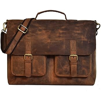 thumbnail image 2 of Buffalo Leather Briefcase 16 Inch Laptop Messenger Bag Office Canada 2 of 10