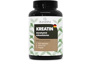 ‎BANDINI Bandini® Kreatin-Monohydrat 300 Tabletten | Training, Sport, Fitness | 100-Tage-Vorrat | Alternative zu Kreatin-Kapseln und -Pulver | Pre- und Intra-Workout | Halal und Vegan, Mesh Factor 200