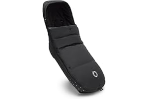 Bugaboo Saco de silla de invierno alto rendimiento y climas extremos, accesorio imprescindible para el carrito con capucha y cremallera bidireccional para mantener pies calientes en Midnight Black