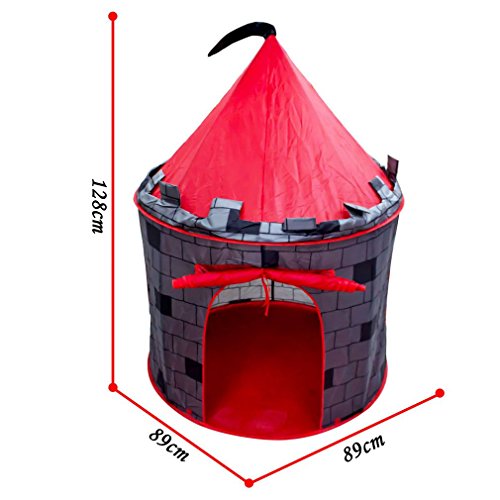 deAO Red Castle Quick Assemble Play Tent for Kids - Pop Up Design Easy Assemble Includes Handy Storage Bag deAO Red Castle Quick Assemble Play Tent for Kids - Pop Up Design Easy Assemble Includes Handy Storage Bag