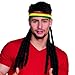 Produktbild Rastafari Kopfband Rasta Haarband mit Dreadlocks Bandana mit Rastazöpfen Reggae Rastaperücke Kiffer Kostüm Zubehör Rasta Haarband mit Dreadlocks