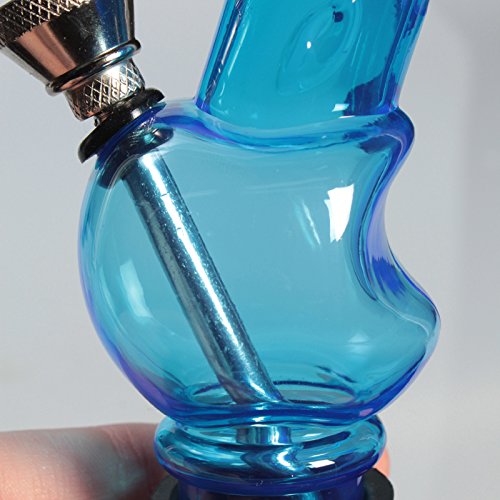 Formschöne bong-discount Acryl-Bong mini, mit Kugel und schräg aufgesetztem Rauchrohr Höhe 150mm, Handtaschen-bong, verschiedene Farben - 3