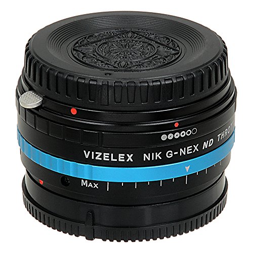 Fotodiox Vizelex ND Throttle Adaptateur d objectif Nikon G avec Filtre pour Appareil Photo Sony Noir