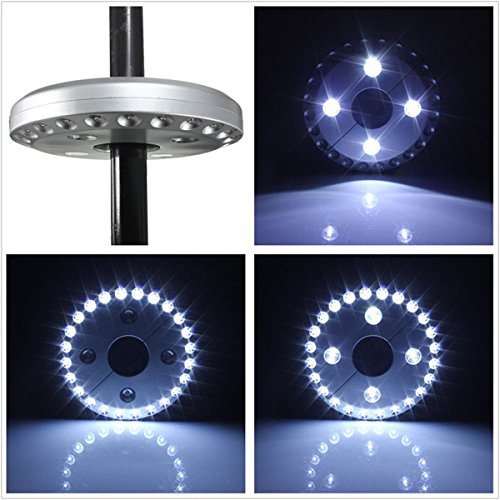 KINGSO LED-Schirmleuchte 28 LEDs 3 Modi Sonnenschirm Lampe Schirmlicht Zelt Licht Campingleuchte Nachtlicht 4 AA Batteriebetrieben für Camping Garten Outdoor - 3