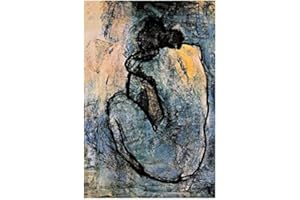 HWNU Leinwand Wandmalerei Berühmte Gemälde Blue Nude von Pablo Picasso Poster und Drucke Wandkunst Bild für Wohnzimmer Schlafzimmer Dekor Rahmenlos (Size : 60X90cm Unframed)