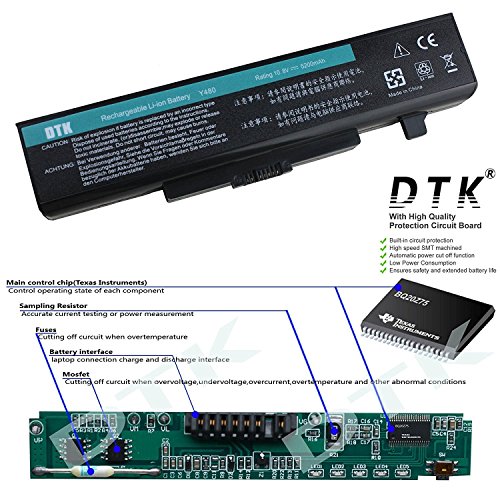 Dtk® Ultra Hochleistung Notebook Laptop Batterie Li-ion Akku für Lenovo Y480 Y480A Y485 Y580 Y585 G480 G485 G580 G585 Z380 Z480 Z580 Z585 (11.1v 4400mah 6-cells) Notebook Computer Battery - 2