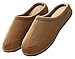 Produktbild Unisex Slip an warmen Hausschuhe Happy Lily Antislip Sandale Memory Foam Innensohle Pantoletten Fleece Schuhe für Erwachsene, braun