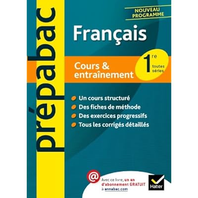 Francais 1re Prepabac Cours Entrainement Cours Methodes Et Exercices Premiere Pdf Download Thanas