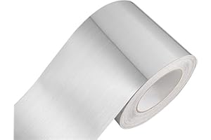 GQQGSHOP 5m Bordi Adesivi for Pareti Bordi for Carta da Parati Autoadesivi, Impermeabile, Autoadesiva, Bordo Adesivo for Carta da Parati for Cucina Bagno (Color : Brushed Silver, Size : 15cm(W) X5m(L))