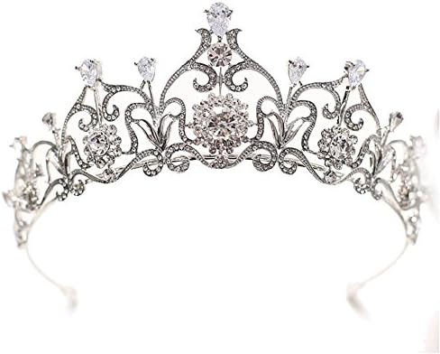 GWQ Bride Wedding Crown Crystal Rhinestone Headband Holy Communion Headdress Wedding Dress Dress Accessories (Silver)