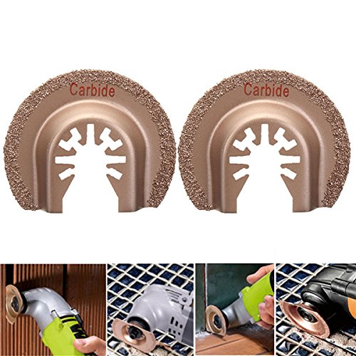 Preisvergleich Produktbild EEvER Multitool-Werkzeugzubehör Halbkreisförmige Schneidklinge, 2pcs 63mm Sägeblätter Schnellspanner Multitool Carbide Segment für Bosch Handwerker oszillierende Werkzeuge