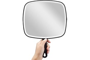 OMIRO Hand Mirror, Extra Large Black Handheld Mirror with Handle, 23cm W x 32cm L