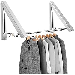 Cintre Pliable, Mture Pliant Hanger Mural Rétractable en Alliage d'Aluminium Cintre Pliable Pour Salon, Salle de Bain, Chambre, Bureau, Économiser de l'espace (2 pcs)