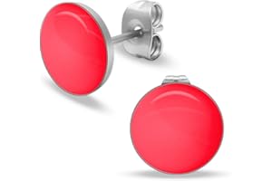 Soul-Cats runde Ohrstecker Ohrringe aus Edelstahl, glänzend für Frauen Mädchen Durchmesser 10mm