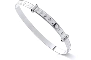 Old English Jewellers Sterling Silver Heart Expanding Baby Bangle Christening Gift