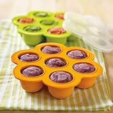 Somine Gefrierbehälter zum Einfrieren und Aufbewahrung(Lot de 2) von Babynahrung con Löffel & Gabel(Wärmeempfindlichen) als Behälter für Babybrei/Babykost-BPA-frei & FDA zugelassen, ideale Portionsgröße - 5