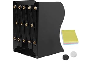 Book Ends,DARUITE Metal Bookends,Adjustable Non-Skid Heavy Duty Book Stopper, Bookends Holder for Shelves,Decorative Book Dividers for Library Home Classroom School Office(Black)