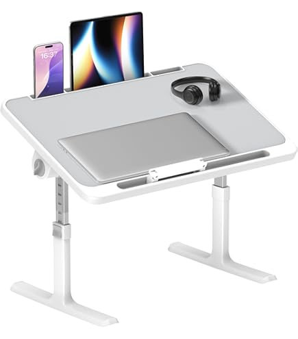 Betttisch Klappbar 60x40cm Teak - Laptop Tisch Mit Tablet-Halter & Getränkehalter