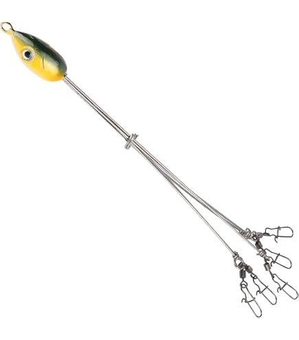 Saihisday Alabama Umbrella Rigs 5 Arms Ombrello A-Rig Swimbaits con 8 foglie di salice per pesca spigola con girelle a barile per trota Persico Walleye
