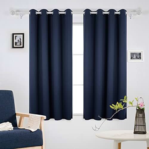 Amazon.co.uk navy blue eyelet curtains
